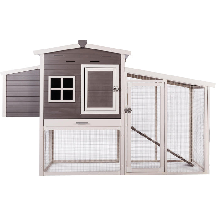 Hampton EcoFlex Chicken Coop Barn with Pen in Gray